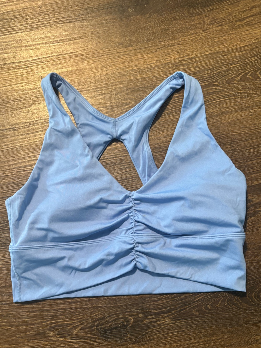 Light Blue Sports Bra with Racerback Support